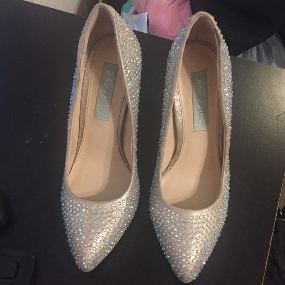 SALE Betsey Johnson D’Orsay Rhinestone SatinPumps - Picture 8 of 8